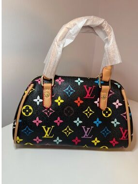 Multicolor Monogram LV Fashion Black Speedy-Style Satchel